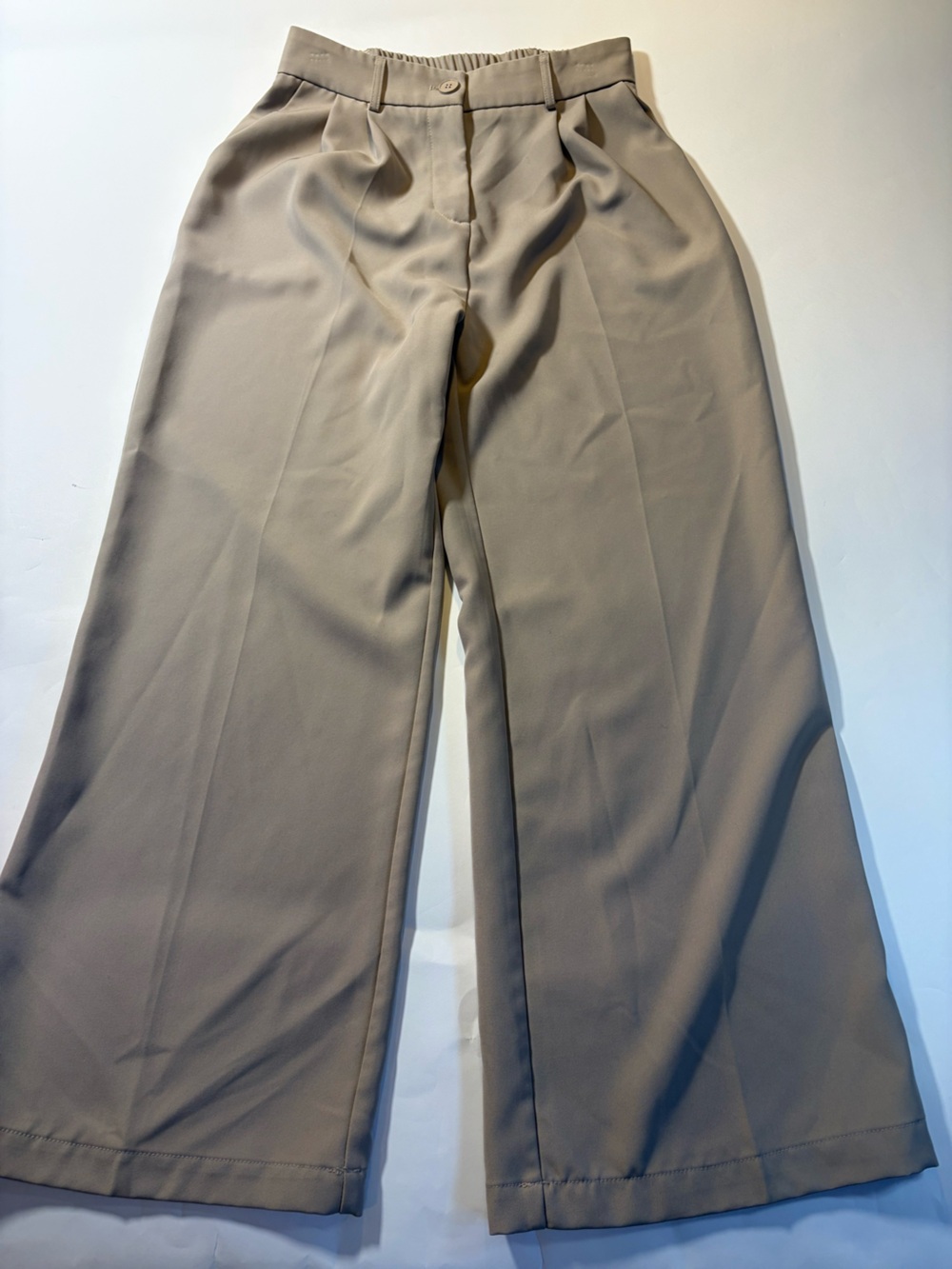 Wide Leg Women's Trousers in Taupe